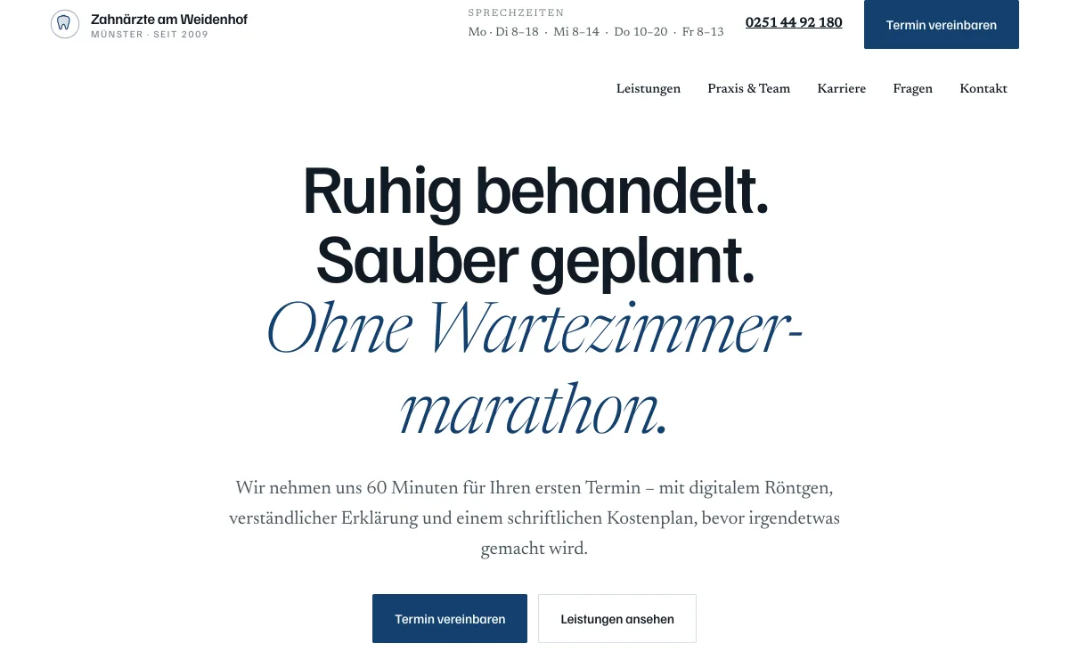 Konzeptstudie einer Zahnarztpraxis